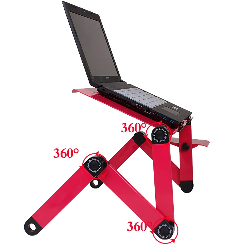 360 Degree Adjustable Laptop Table Portable Foldable Desk On Bed Stand Tray With Cooling Fan | Компьютеры и офис