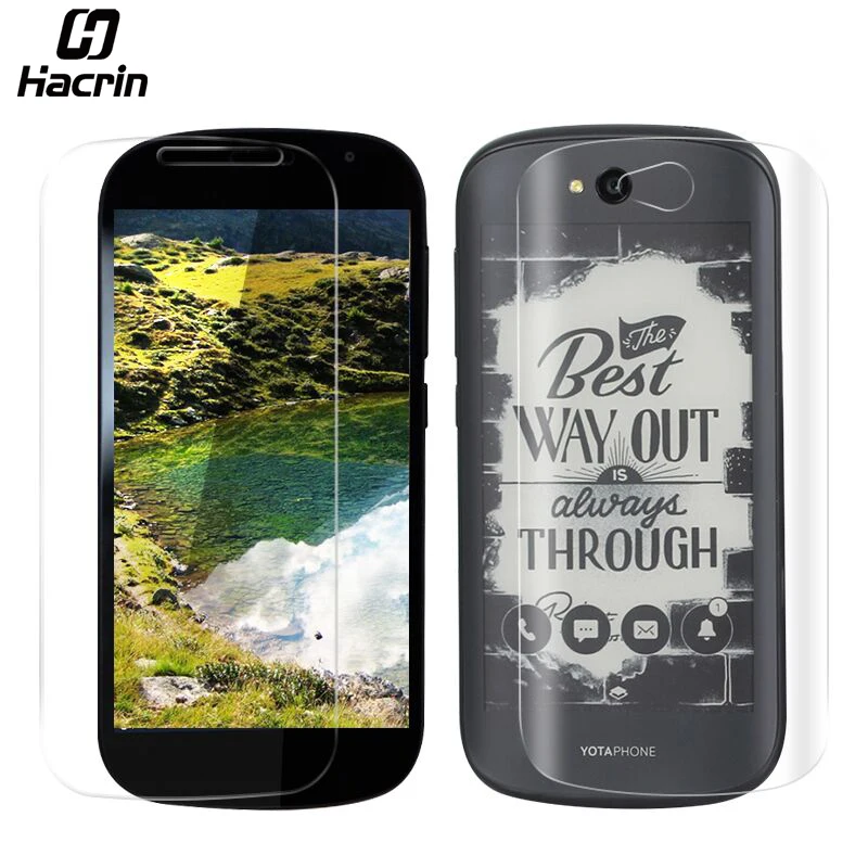 Hacrin для YOTA YotaPhone 2 YD206 закаленное стекло + Задняя e ink paper мягкая защитная пленка