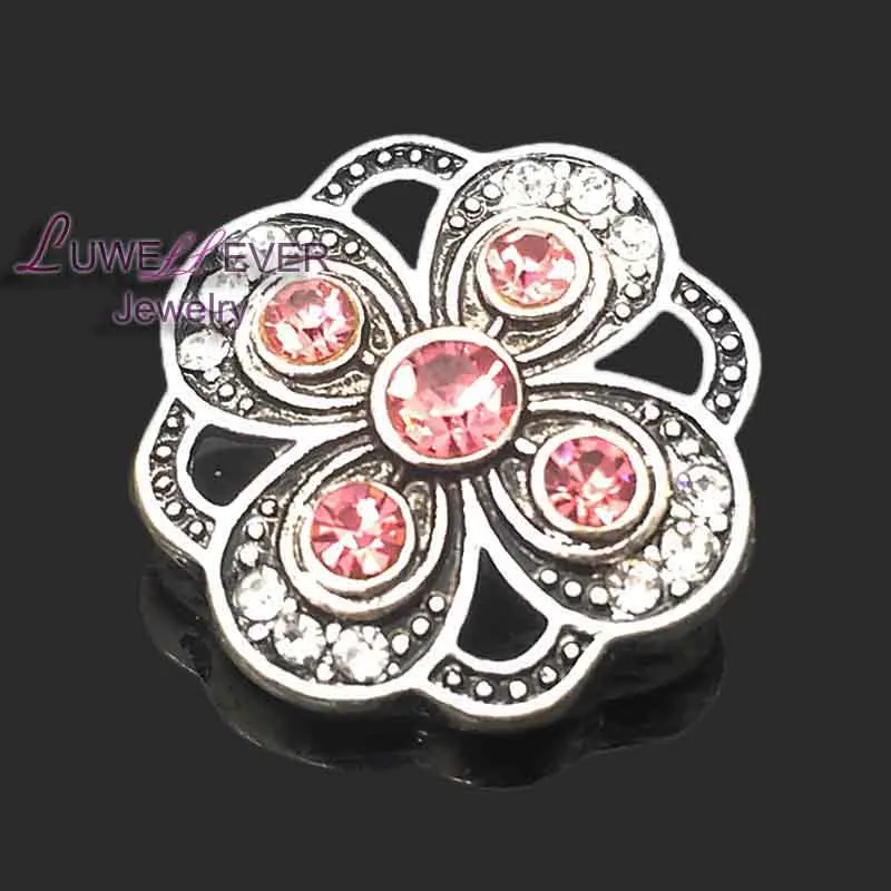 

Wholesale metal Rhinestone Snap Buttons W100 Diy Jewelry fit 18mm Snap button Necklaces/Bracelets for women