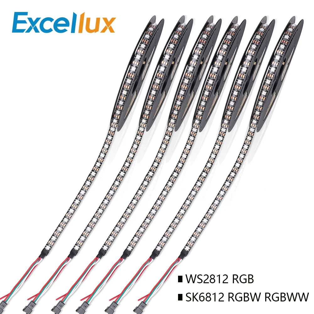 Прибор приемно-WS2812 WS2812B пикселей Светодиодные ленты 5050 RGB/RGBW/RGBWW 30/60/144 светодиодный s DC5V SK6812 цифровой светодиодный пиксель полосы белая/черная печатная плата