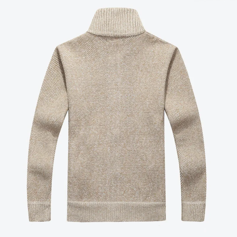 Idopy Men's Autumn Winter Warm Sweater Coat Casual Loose Stand Neck Wool Male Zipper Thick Knittwear | Мужская одежда