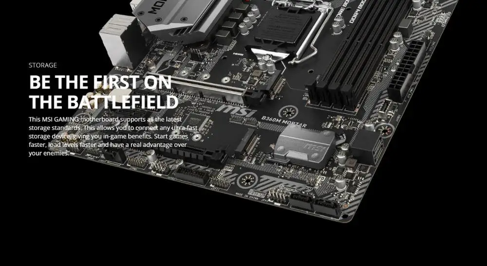 Материнская плата MSI B360M Ступка B360 LGA 1151 DDR4 4 DIMM слота PCI E GEN3 USB 3 1 M.2 SATA3 HDMI DVI CROSSFIRE M ATX