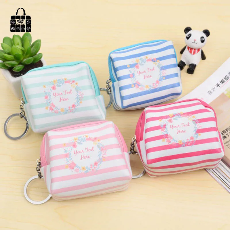 RoseDiary венок в полоску кожаный квадратный на молнии Детский кошелек Kawaii сумка для