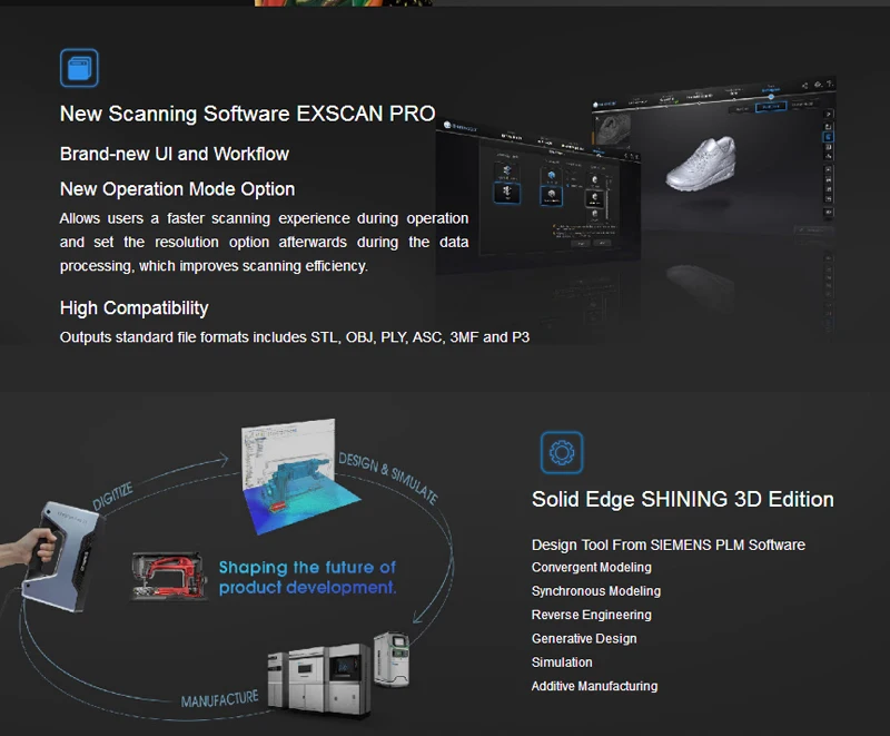 EinScan Pro 2X Многофункциональный ручной 3D сканер