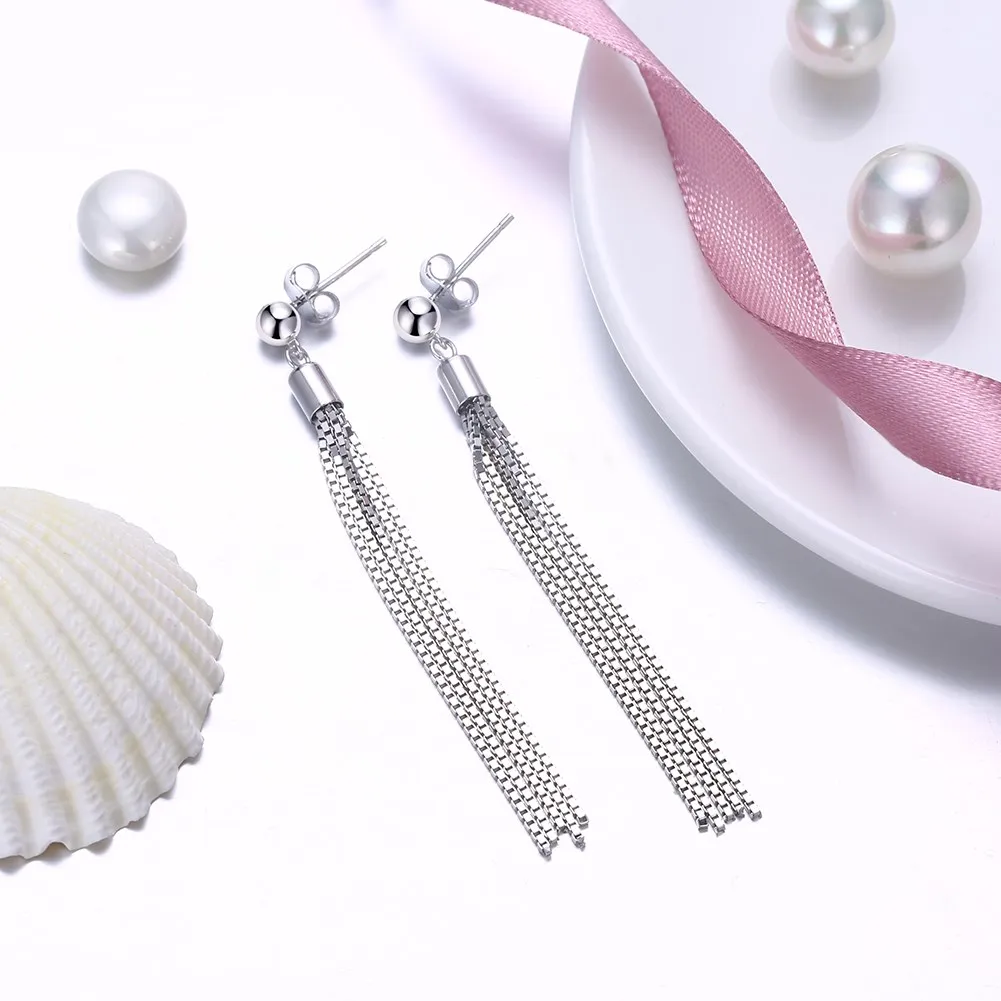 Муто кисточкой Серьги Серебро 925 длинная цепь для Для женщин Ювелирные украшения