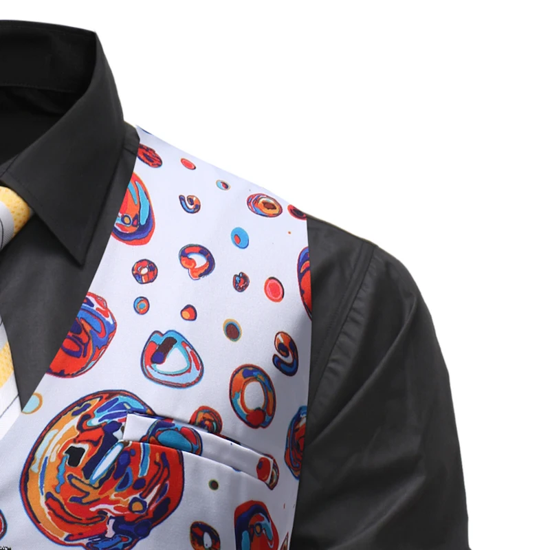 

fashion 2018 brand funny print mens vest casual plus size 5xl sleeveless suit vest slim fit chalecos para hombre