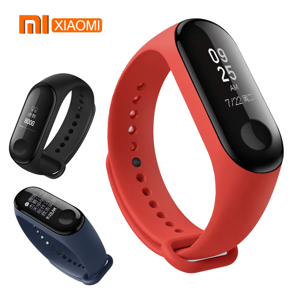 Оригинальный Смарт браслет Xiaomi Mi Band 3 с монитором сердечного ритма сенсорным OLED