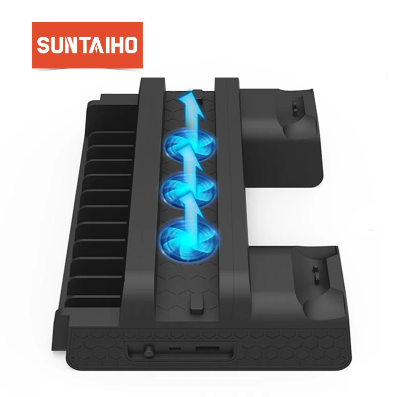 Suntaiho для PS4 Slim Pro консоль охлаждающая подставка 2 контроллера зарядное устройство