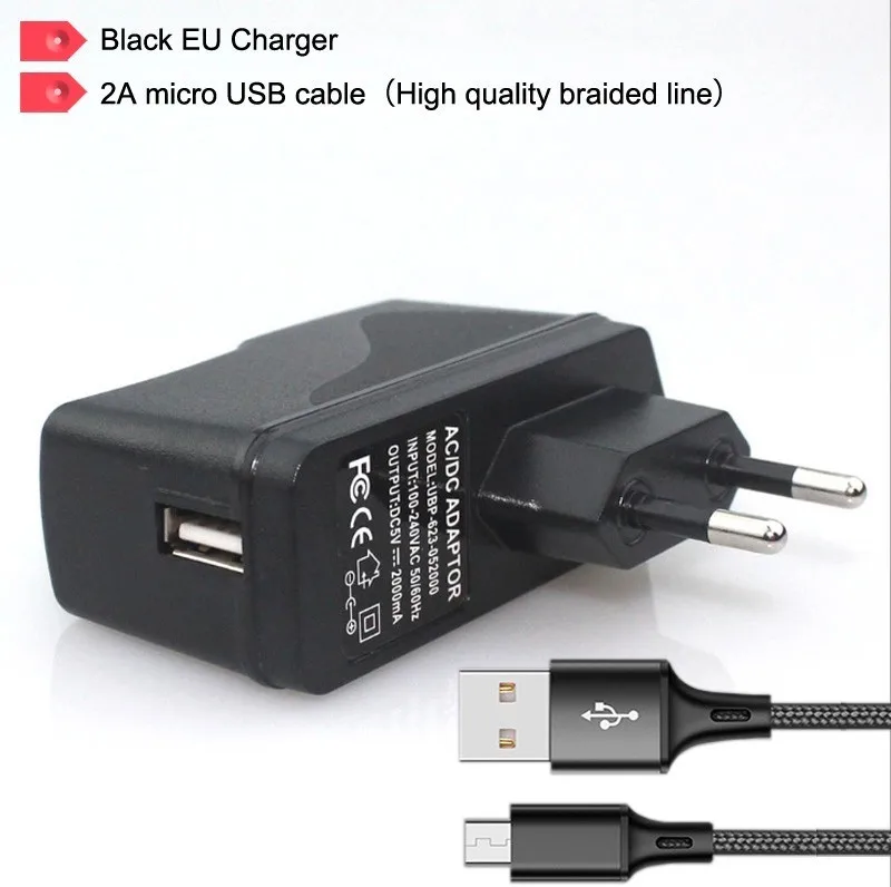 Универсальное зарядное устройство для мобильного телефона ЕС Подключите USB Зарядное устройство высокой мощности 2A USB Адаптеры питания смарт зарядки для Apple Samsung iPad Планшеты - Тип штекера: Black EU micro USB