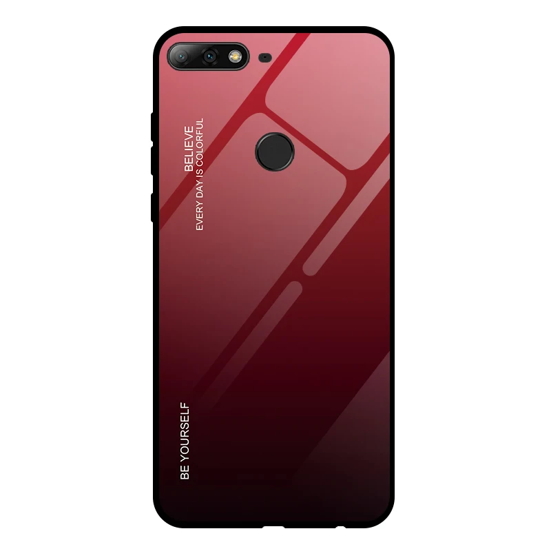 05 Для huawei Honor 7A ру 5,45 7A Pro 7C Pro 5,99 чехол градиент закаленное Стекло чехол для Honor 7A 7C 8X9X20 Pro 10 9 Lite 10i 20i - Цвет: 05