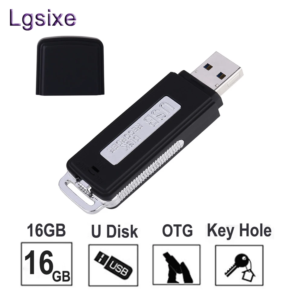 Lgsixe Портативный голос Регистраторы USB Flash Drive 15 часов Срок службы батареи