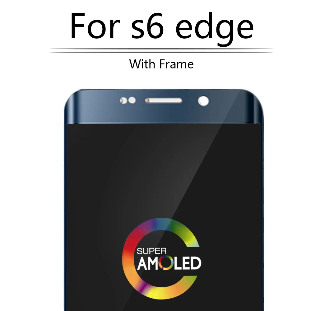 AMOLED 5 1 &quotдля SAMSUNG Galaxy S6 Edge дисплей ЖК-дигитайзер сенсорный экран с рамкой для G925F