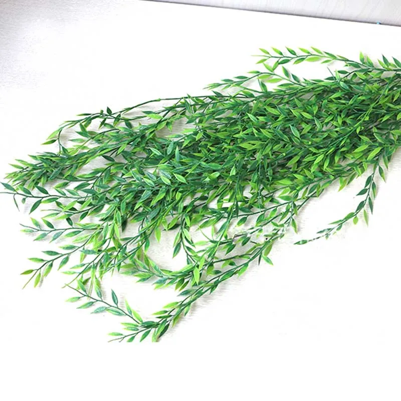 Artificial Plants Green Plastic Plant Leaves Garden Home Decoration Simulation Grass Fake Ivy | Дом и сад