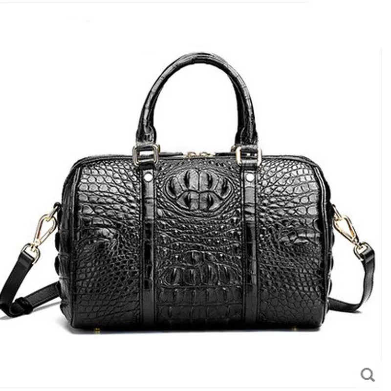 

hlt new Thai crocodile women handbag female Boston women bag high quality goods Europe and the United States parties