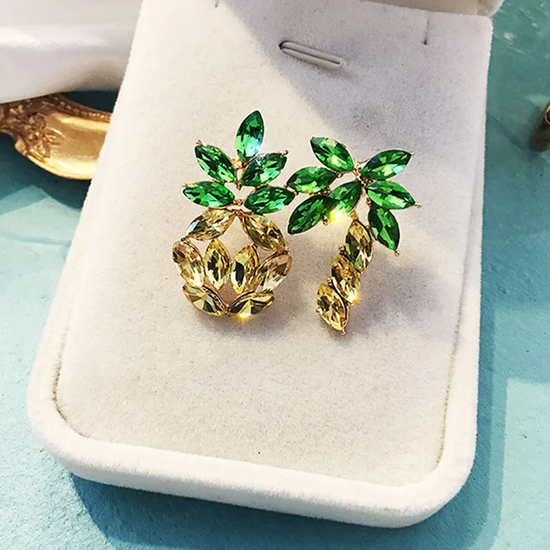 Style 1 KMVEXO новые корейские серьги-капли с кристаллами в виде ананаса для женщин летние длинные Стразы для девушек вечерние ювелирные изделия для свадьбы - Окраска металла: Style 1