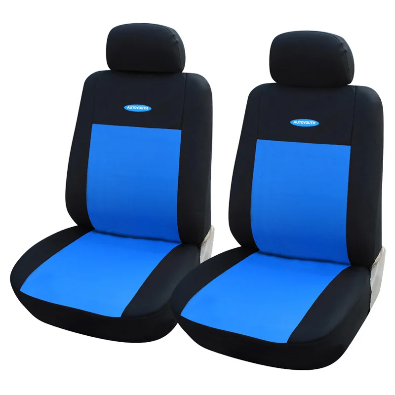 Blue 2pcs Чехлы На Сиденья Автомобиля Универсальный Цвет Синий Красный Серый 9 Шт /4Шт Полиэстер Ткань - Название цвета: Blue 2pcs