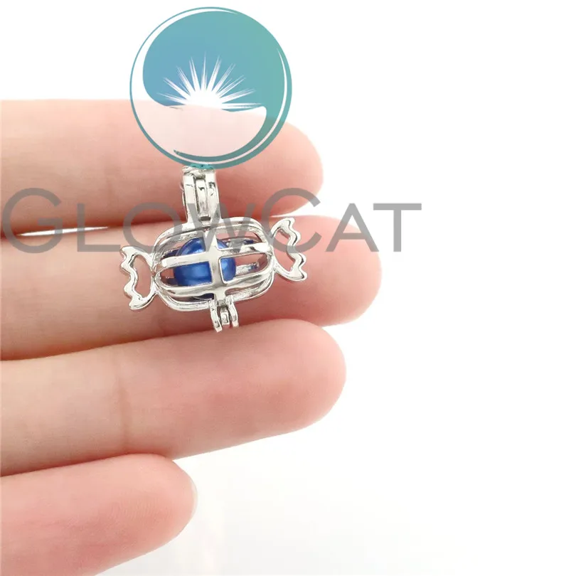

12x R-K814 Copper Sweety Candy Pearl Cage Jewelry Making Essential Oil Diffuser Beads Cage Locket Pendant