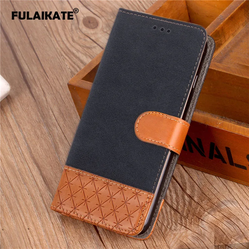 Чехол книжка FULAIKATE Denim с цветными блоками для Sony XZ1 Compact матовая задняя крышка