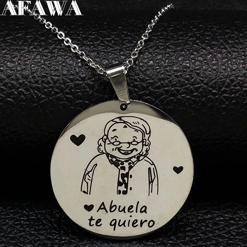 Новинка 2020 модное ожерелье из нержавеющей стали Abuela te quiero женские серебряные