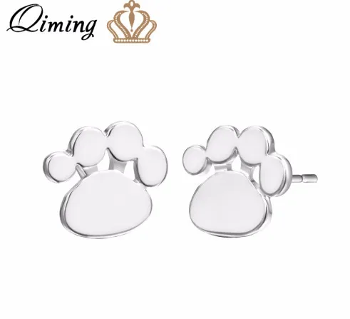 paw Милые серьги-гвоздики с животными женские детские ювелирные изделия Акула собака кошка Лебедь Краб золото серебро дешевые серьги Прямая поставка - Окраска металла: paw