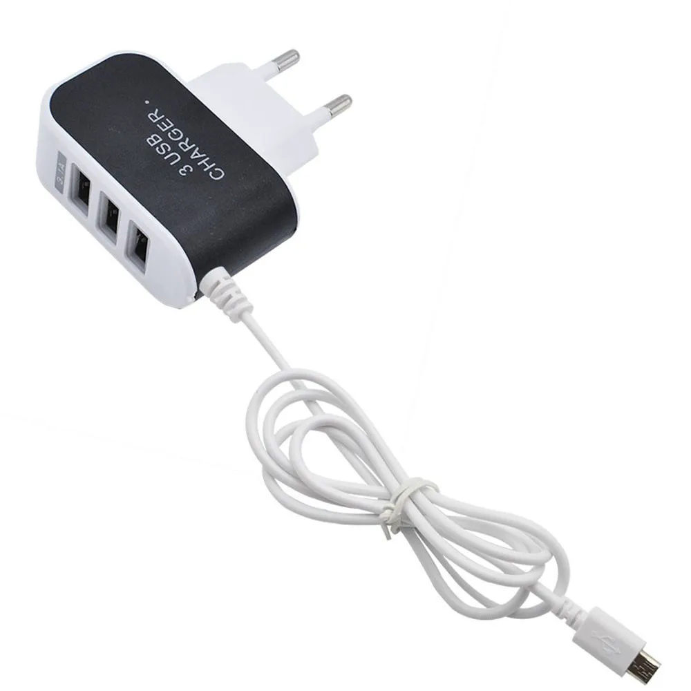 Зарядное устройство 3.1A 3 в 1 USB порт настенное домашнее зарядное переменного тока