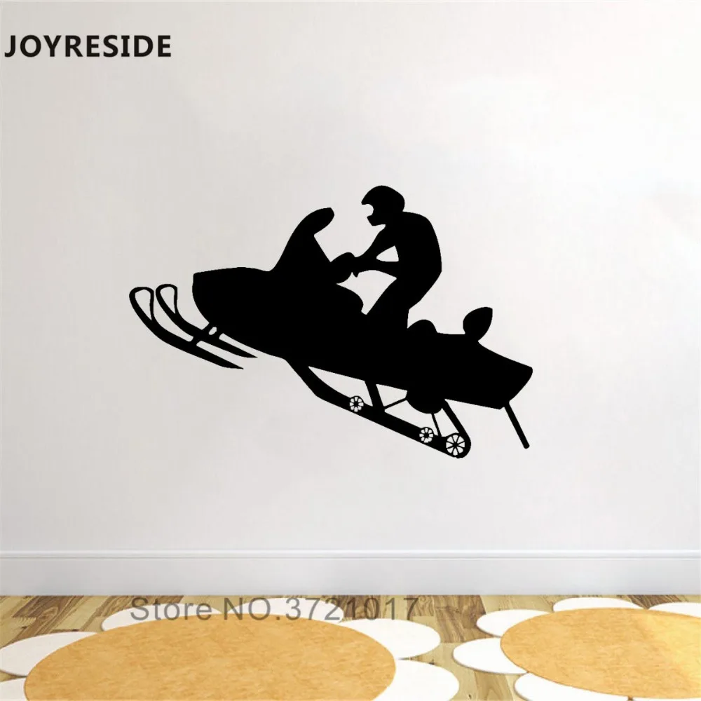 JOYRESIDE Snowmobile Racing Wall Decal Extreme Sport Sticker Winter Vinyl Decor Home Livingroom Interior Design A1009 | Дом и сад