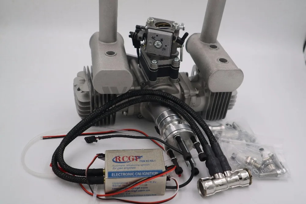 RCGF 70cc двухцилиндровый бензиновый/бензиновый двигатель для RC самолета
