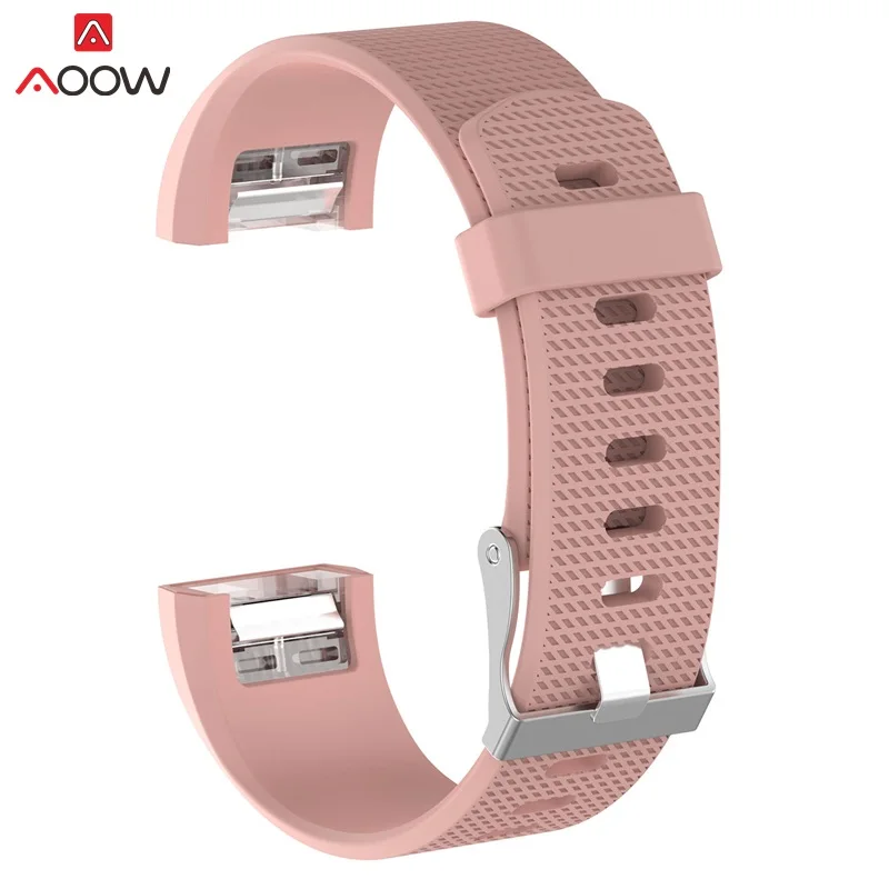 light pink AOOW умный Браслет для Soft Charge 2 мягкий силиконовый сменный спортивный ремешок для часов Ремешок Для Fitbit Charge2 S/L Размер - Цвет ремешка: light pink