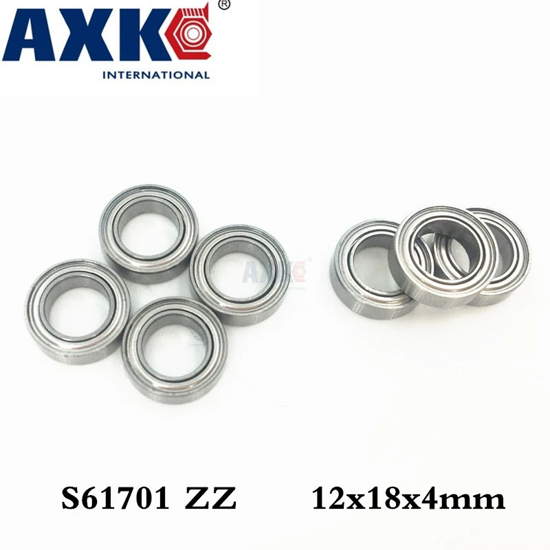 

Axk Free Shipping 10pcs 12x18x4 S61701 Zz / S6701 Zz Abec3 12x18x4mm Stainless Steel Bearings