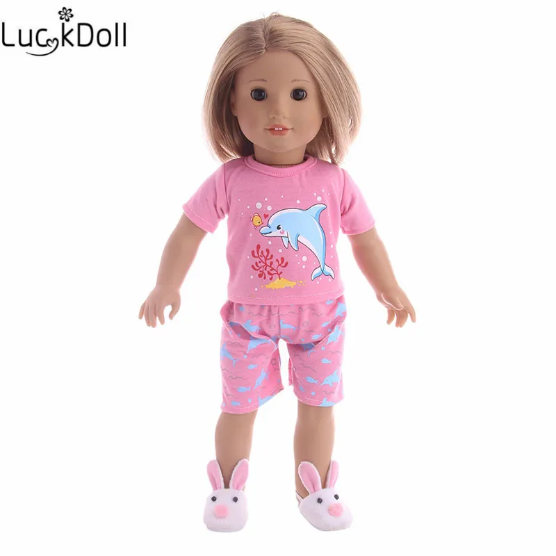 

Luckdoll doll clothes suit fit 18 inch American female doll and 43CM doll accessories children Christmas gift