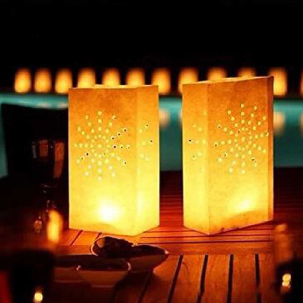 10 шт. романтические мешки для свечей бумажные фонарики Luminaria свадебной вечеринки
