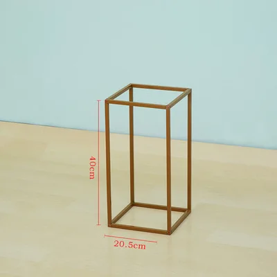 Gold 40cm 40/60/80/100 см свадебная АРКА декор в виде геометрических фигур искусственный цветок кованого металлический Железный Подсвечник вечерние поставить стойка для цветов - Цвет: Gold 40cm