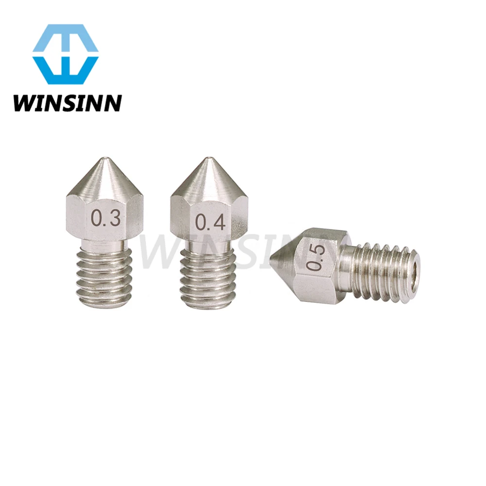 3D принтер сопло M6 нержавеющая сталь для 0 3 4 5 мм Hotend экструдер 1 75 нити|steel nozzle|nozzle