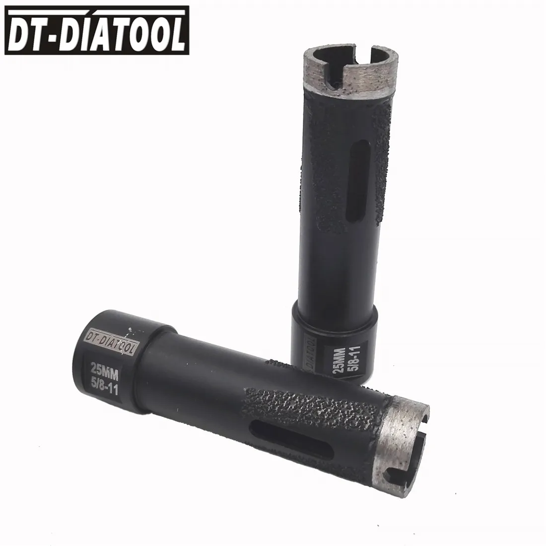 DT-DIATOOL 2units Diameter 25mm side protection Welded Drill Bits Diamond Drilling Hole Saw Dry or Wet with 5/8-11 Thread wet