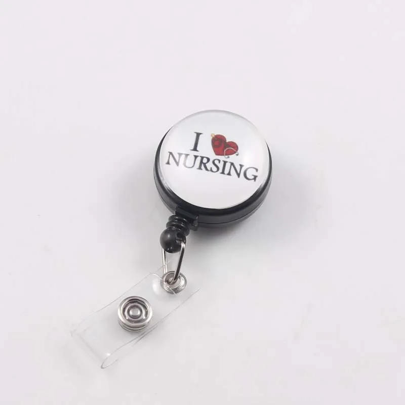 I Love уход выдвижной лыжный пропуск ID Card держатель для бейджика Pull Key Name Tag брелок для ключей для медсестер больницы офиса