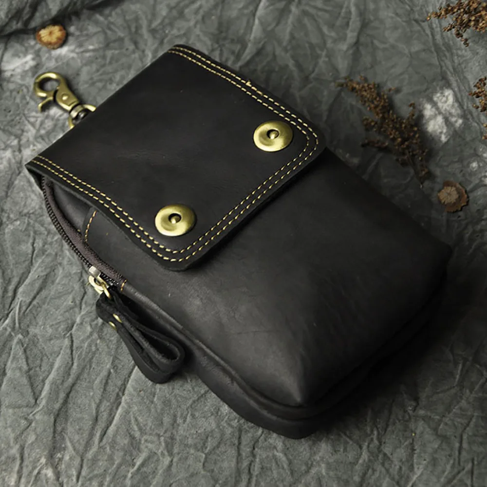 Винтажная забавная поясная сумка из натуральной кожи для мужчин дорожный ремень