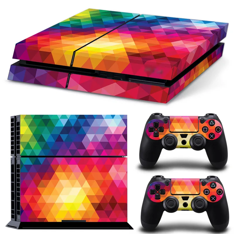 Наклейка для консоли Sony Playstation 4 PS4 защитная пленка наклейки с 2 контроллерами 500