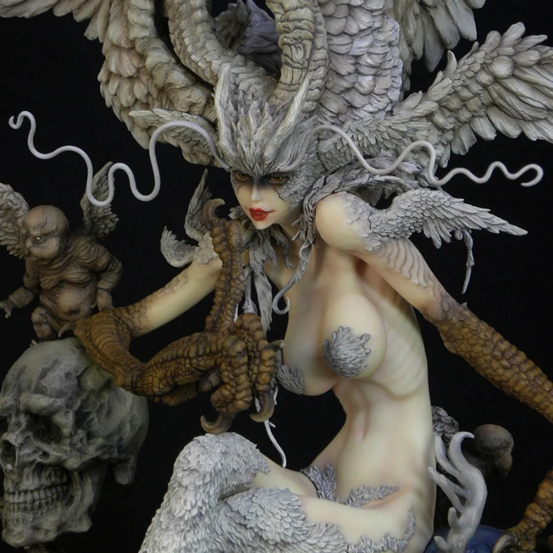 1/6 GK Смола ручной работы 43 см белая форма Devil Man Temple Keke Edition Monster White Mold|Игровые