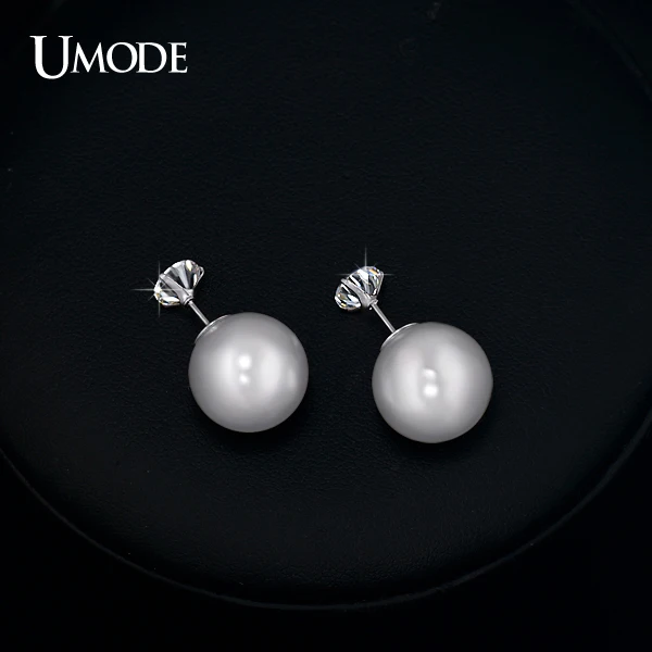 UMODE роскошные розовое золото/родиевый цвет Австрийские Стразы и серьги гвоздики