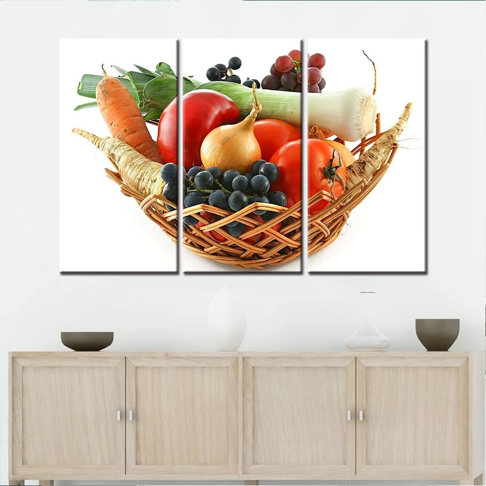 3 Панели дропшиппинг растительные фрукты натюрморт холст искусство стены