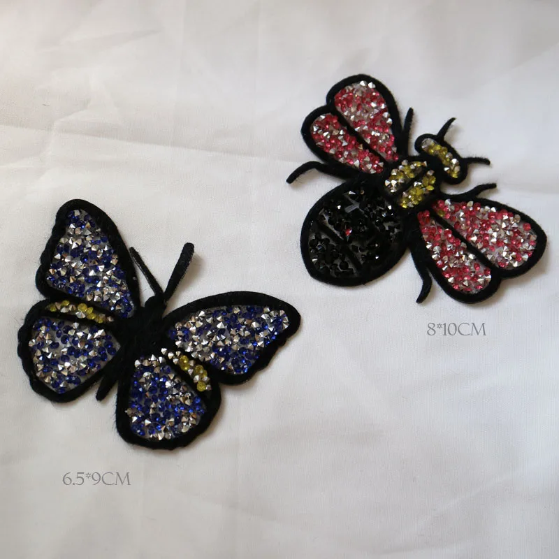 2 шт./компл. патчи с железными блестками Пчелой и бабочками для одежды Вышивка