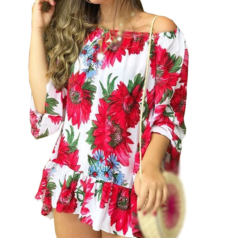 Женские топы Женская рубашка блузка пляжная летняя свободная туника модные