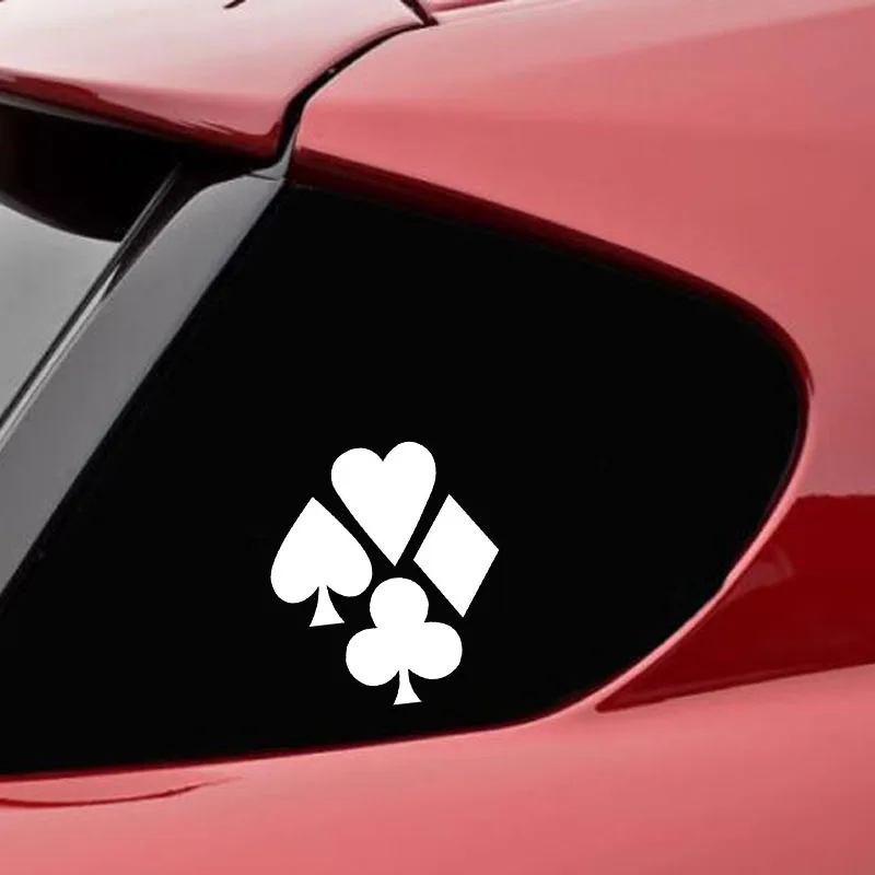 YJZT 12 2*13 7 см красивая наклейка на автомобиль в виде покера виниловые сердца