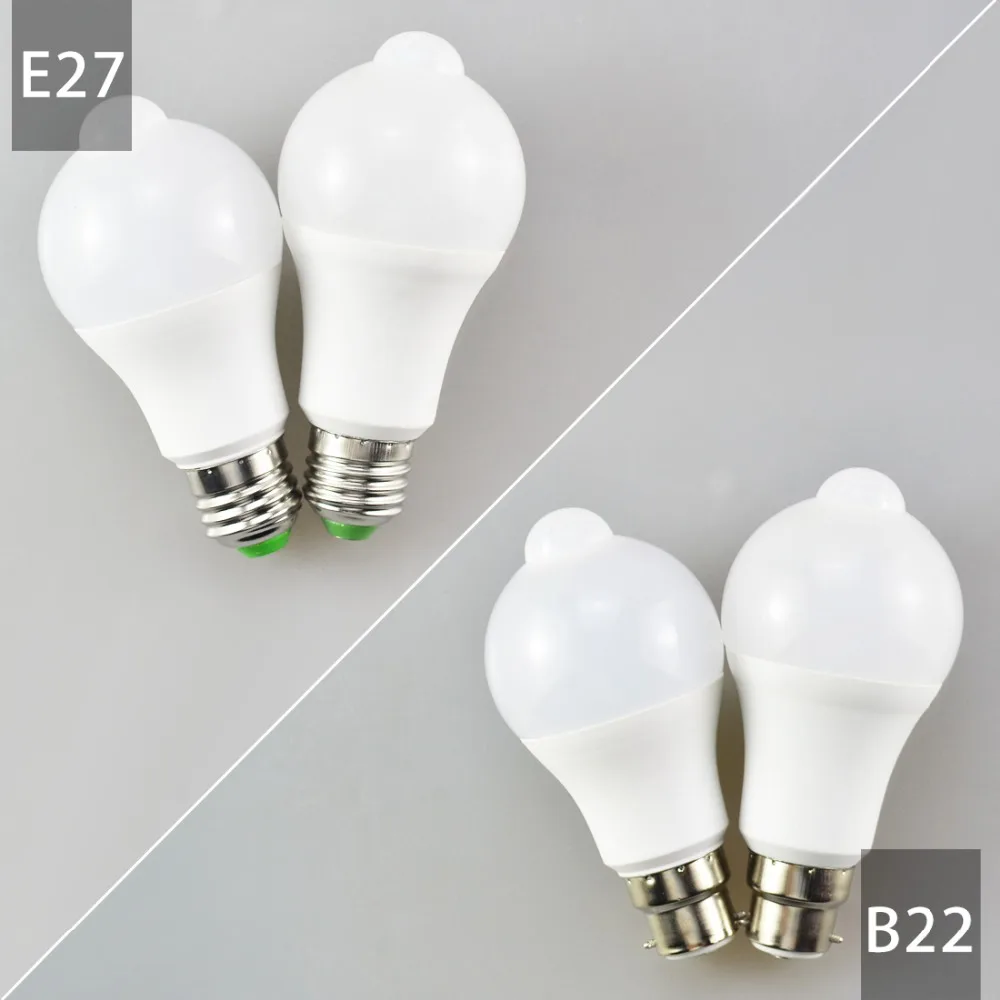 Лампочка с пассивным инфракрасным датчиком движения E27 B22 светодиодсветодиодный