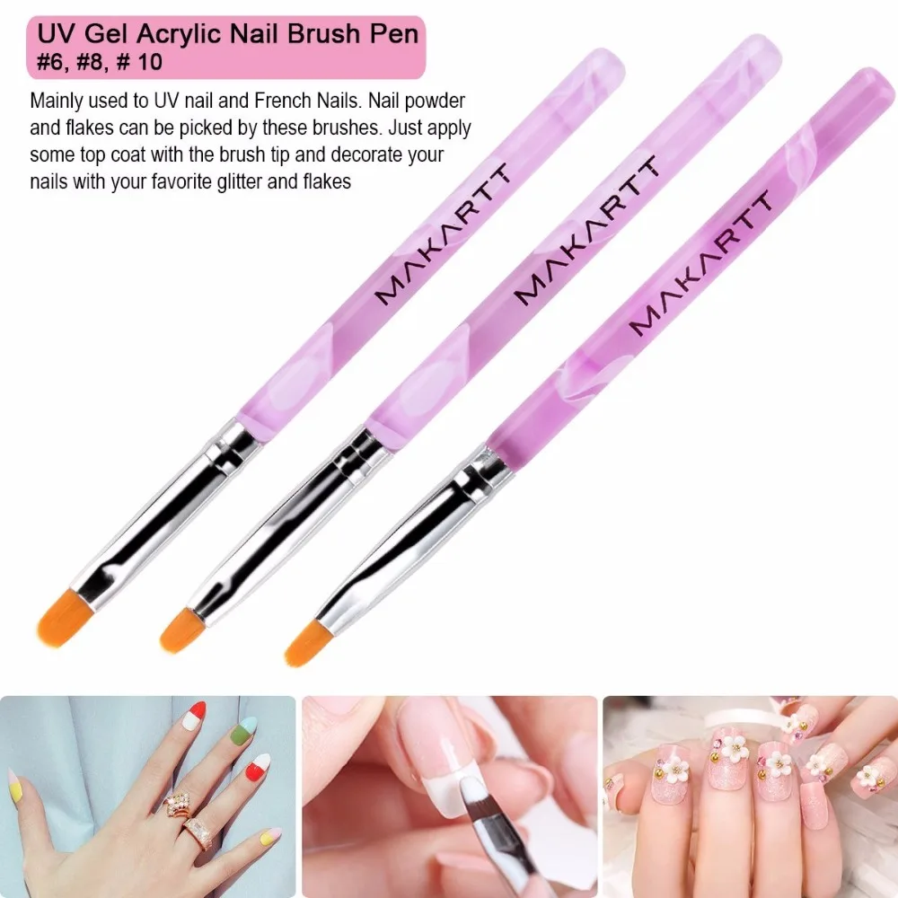 Makartt 7 шт. УФ-гель Акриловая щетка для ногтей Nail Art Советы строителя Кисть Nail живописи кисть Набор G0168