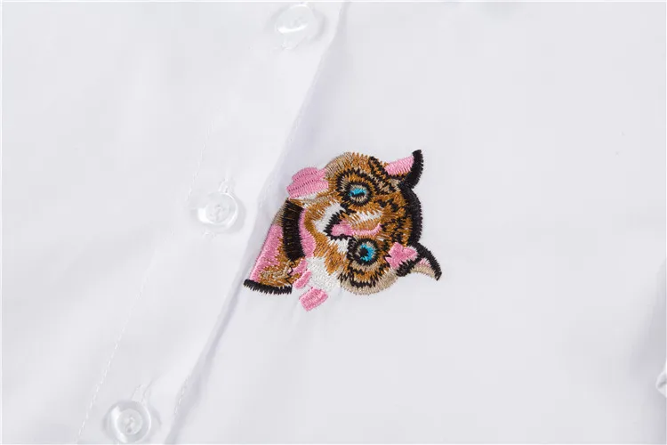BEKE MATA White School Blouses For Girls Autumn Cartoon Owl Embroidery Kids Girl Shirt Long Sleeve Children's Blouse 3-11Y