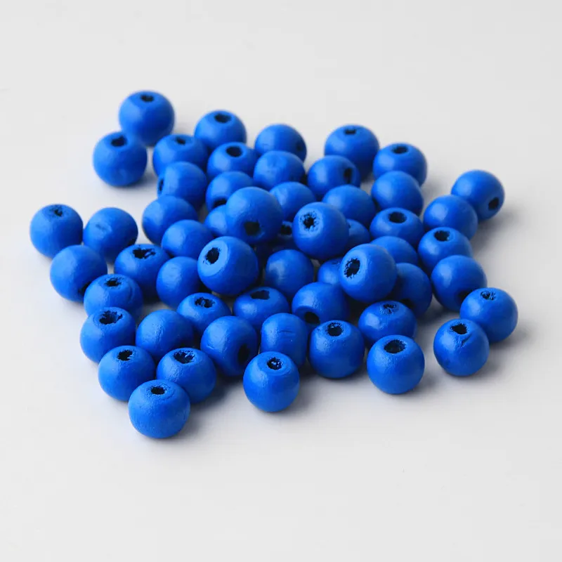Ручной работы 8 10 мм DIY маленькие деревянные бусины 100/200 шт Круглые деревянные бусы в виде для изготовления ювелирных изделий погремушка пустышка Клип аксессуары - Цвет: Color 7