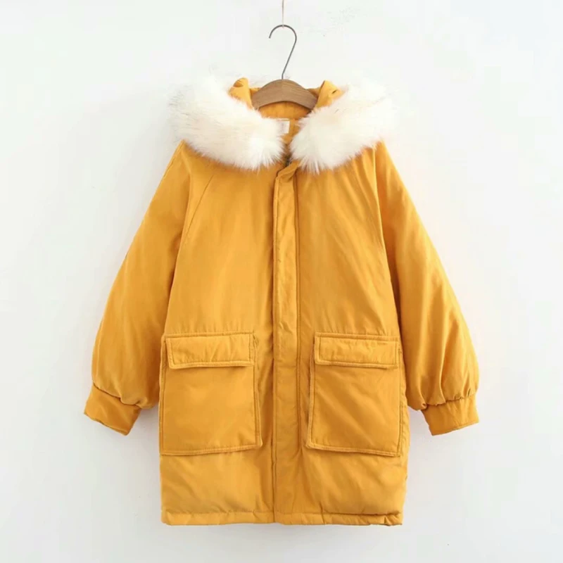 Женское хлопковое пальто большого размера в Корейском стиле длинная свободная