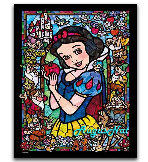 anime diamond painting full square snow white wall art grils dots cartoon princess kids toy seven dwarfs craft | Дом и сад