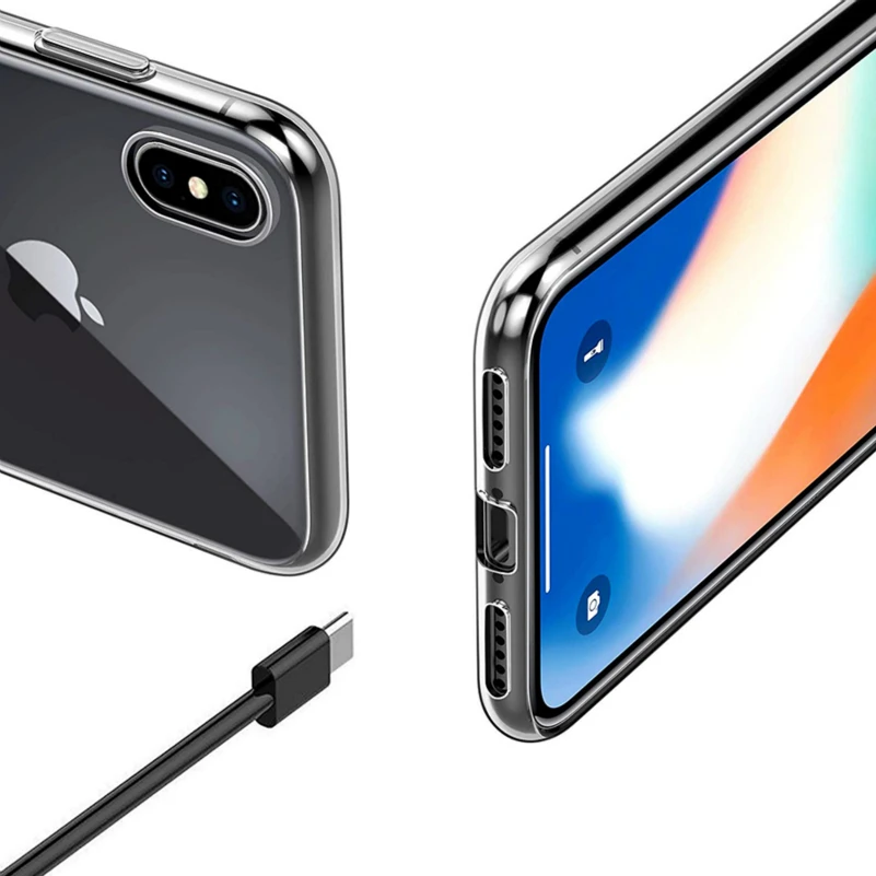 Мягкий ТПУ чехол для телефона iPhone 6 Plus кристально чистый силиконовый XR XS Max X 68 7 5 5S